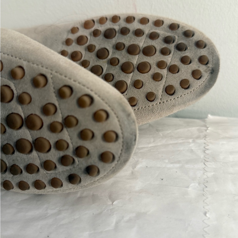 M Gemi The Felize Fiori Suede Embellished Driving Loafer Slip On Mule in Beige - Picture 12 of 12
